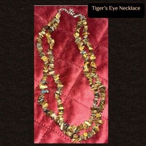 Vintage Brown Tiger’s Eye Crystal Chip Stylish Necklace